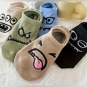 FUNNY CRAZY FACE ANKLE SOCKS